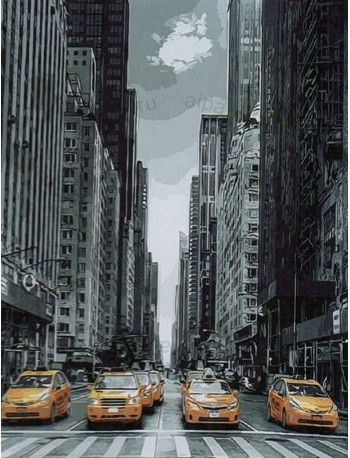 Картина за номерами BrushMe "Таксі Нью-Йорка" 40х50см GX9386