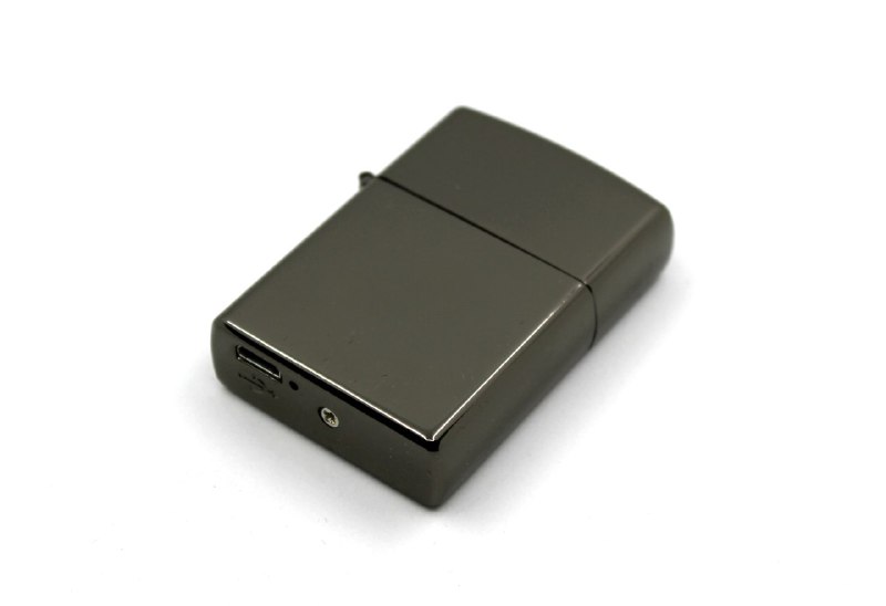 Плазменная электроимпульсная USB зажигалка на две дуги 33046 Серая (200854)