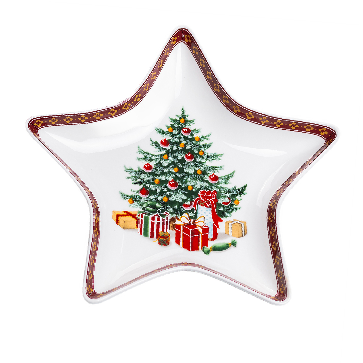 Сервировочное блюдо YIWU Christmas 25x21 см Красно-белый (HP-SD-2)