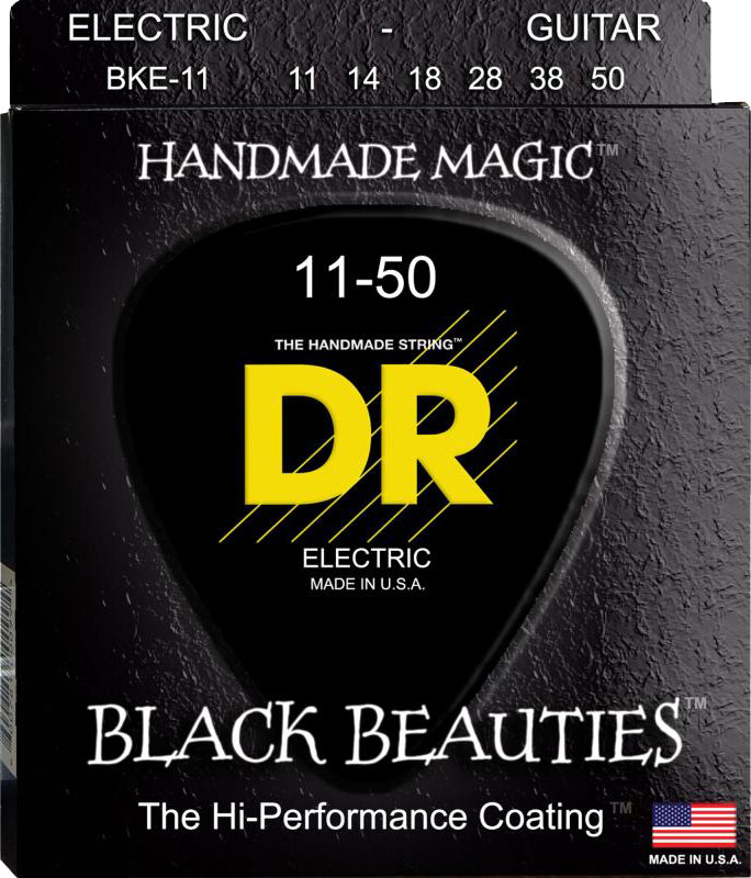 Струны для электрогитары DR BKE-11 Black Beauties Heavy K3 Coated Electric Guitar Strings 11/50