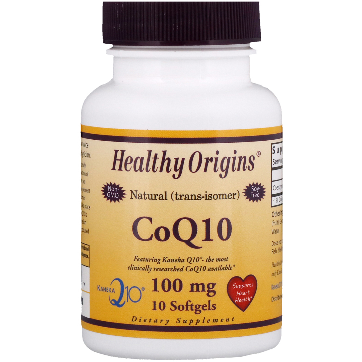Коензим Q10 Healthy Origins Kaneka COQ10 100 мг 10 желатинових капсул (HO35014)