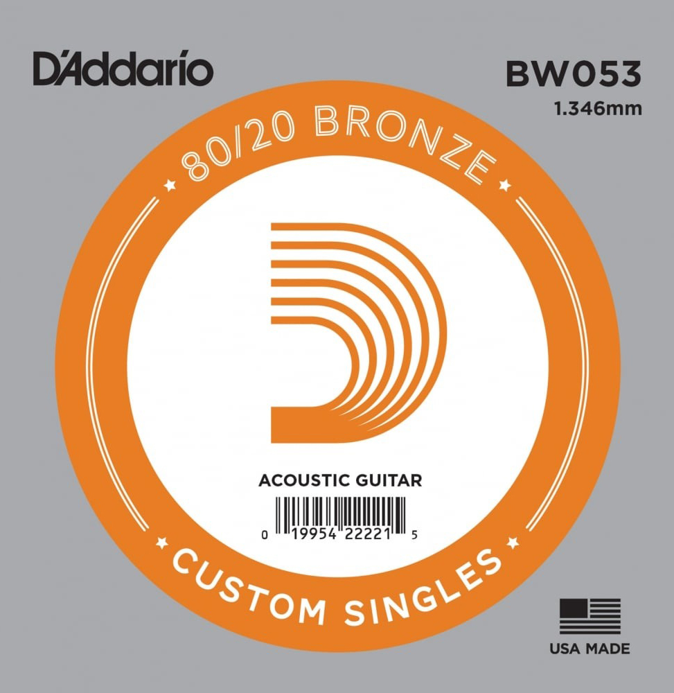 Струна D'Addario BW053 80/20 Bronze .053