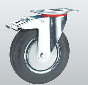 Колесо поворотне SNB з кріпильною панеллю та гальмом 100 мм (1004-E-125-R)