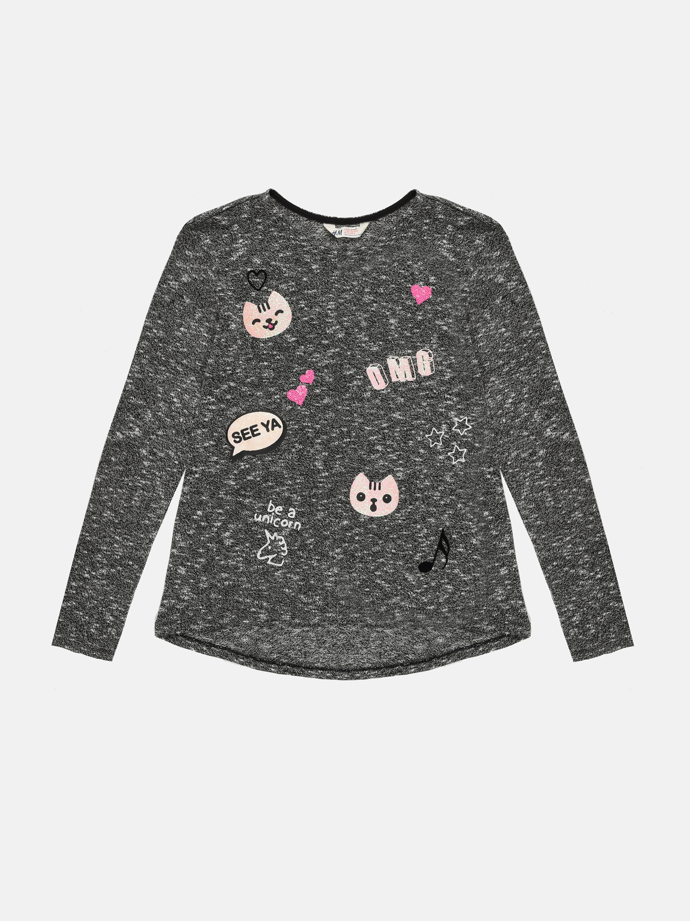 Джемпер H&M 170 см черный меланж 200139611442