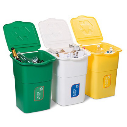 Набор мусорных баков для сортировки мусора Алеана ECO 3х50л