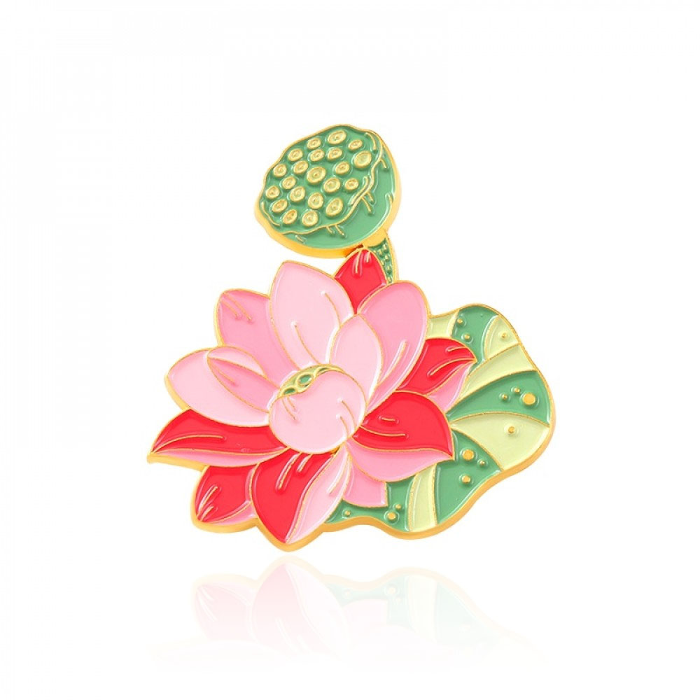 Брошь-значок BROCHE Цветок Лотоса розовая BRGV112526