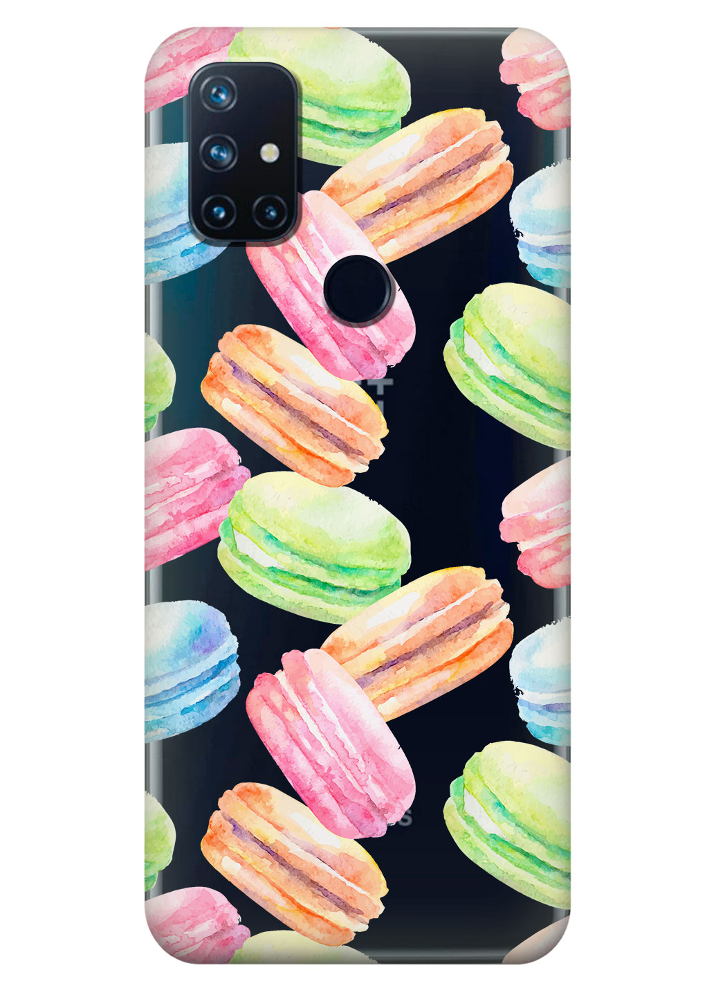 Прозрачный силиконовый чехол iSwag для OnePlus Nord N10 с рисунком - Французские печенья (KS14782)