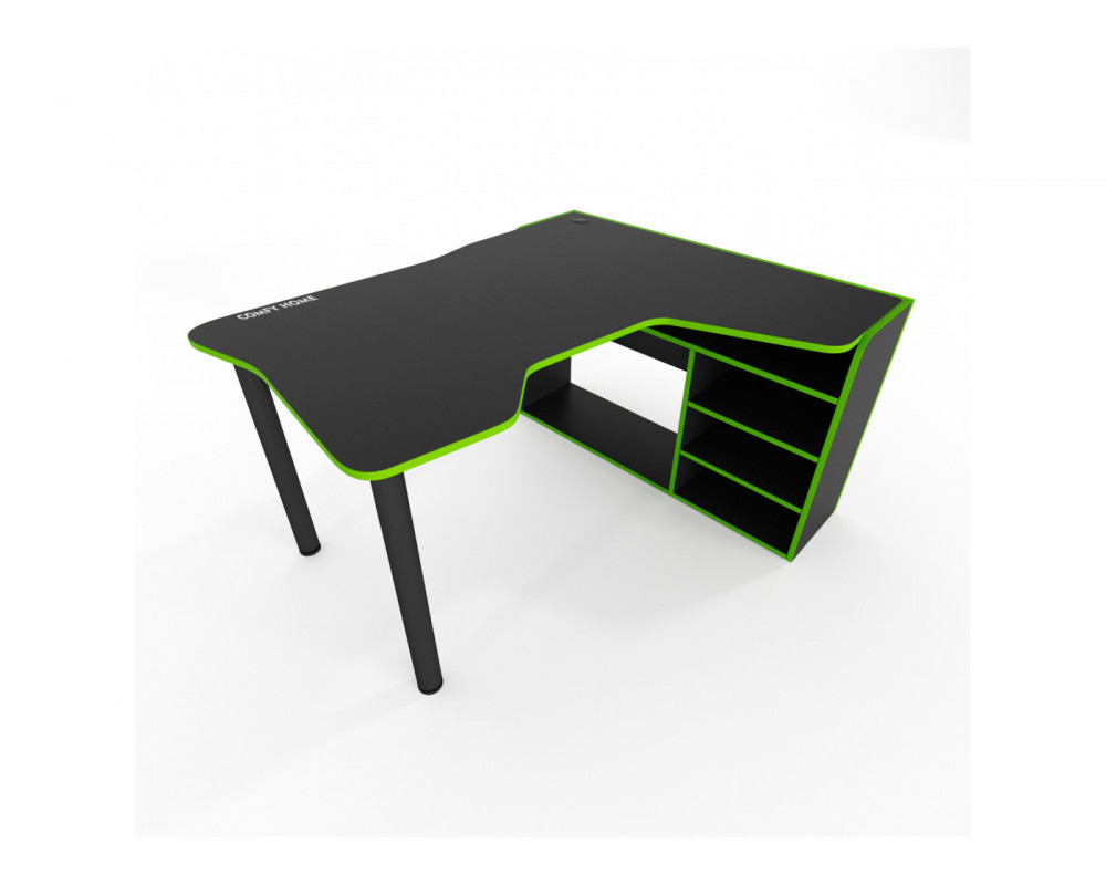Геймерский игровой стол Comfy Home Kano черный+лайм