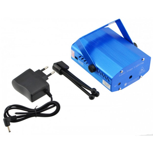 Лазерний проектор UKC Disco Laser DL-09 2in1 диско зі штативом світломузика Blue