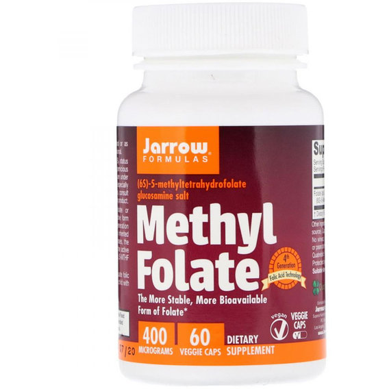 Фолиевая кислота Jarrow Formulas Methyl Folate 400 mcg 60 Veg Caps