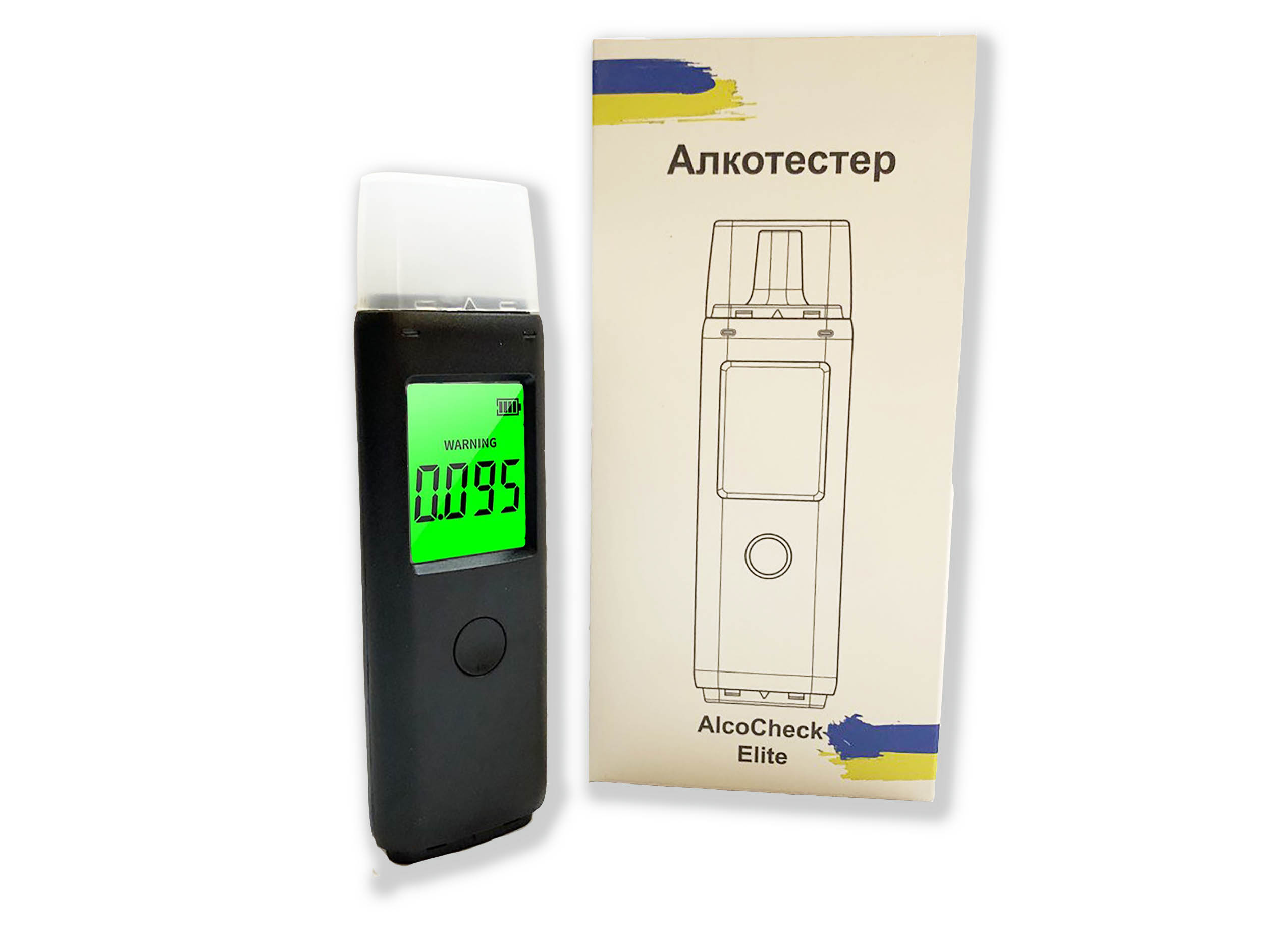 Профессиональный цифровой алкотестер с экраном алкометр AlcoCheck Elite с аккумулятором