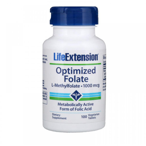 Фолиевая кислота Life Extension Optimized Folate 1000 mcg 100 Veg Tabs