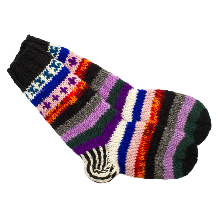 Носки тёплые Тапа Kathmandu шерсть яка M Разноцветные узоры (27267)