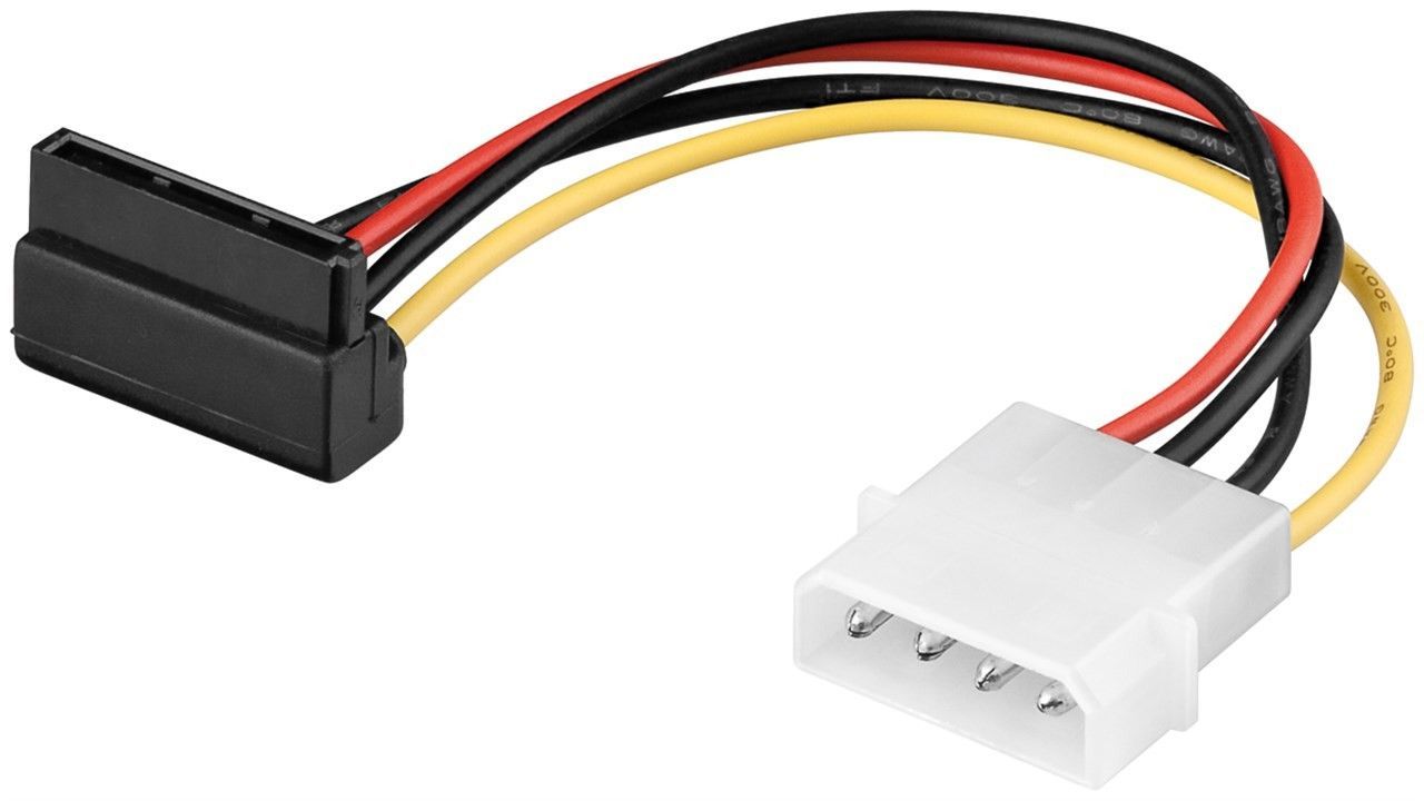 Кабель живлення внутрішній Goobay MoleX-SATA 15p M/F 0.13m SATA 90°вверх (75.03.3030)