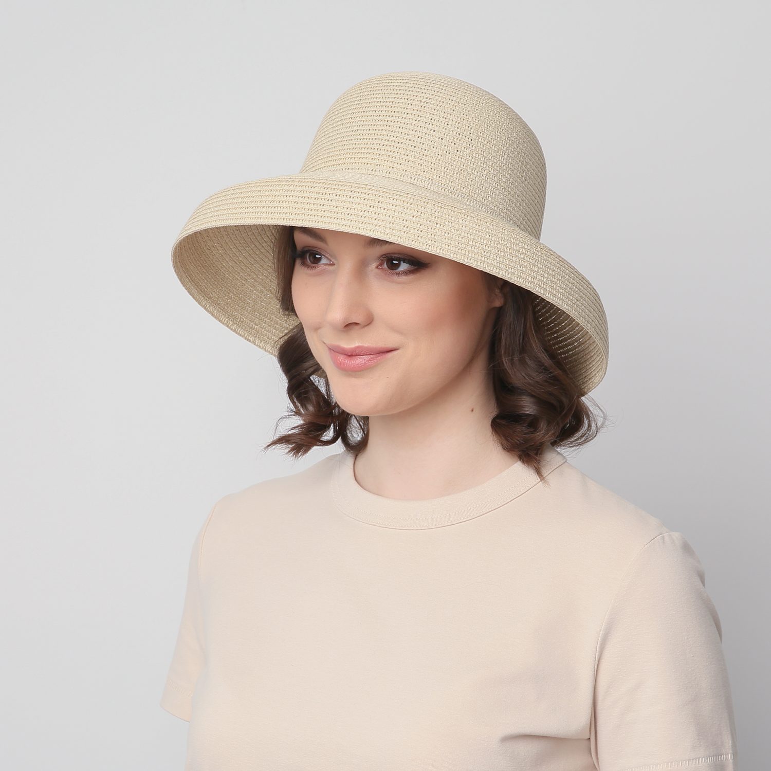 Шляпа LuckyLOOK женская со средними полями 818-102 One size Светло-бежевый