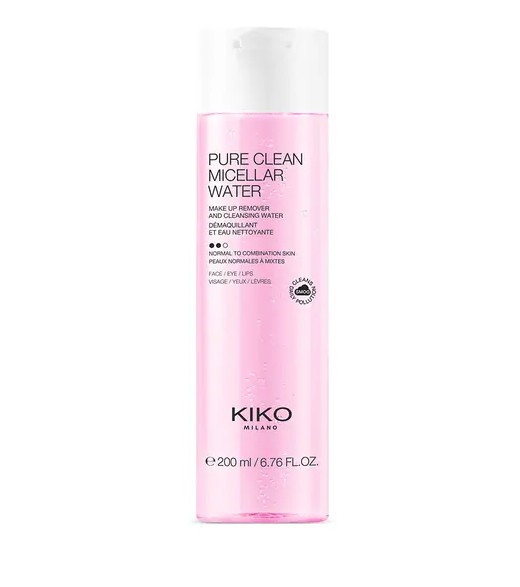 Мицеллярная вода для снятия макияжа с лица, контура глаз и губ Kiko Milano Pure Clean Micellar Water 200 мл