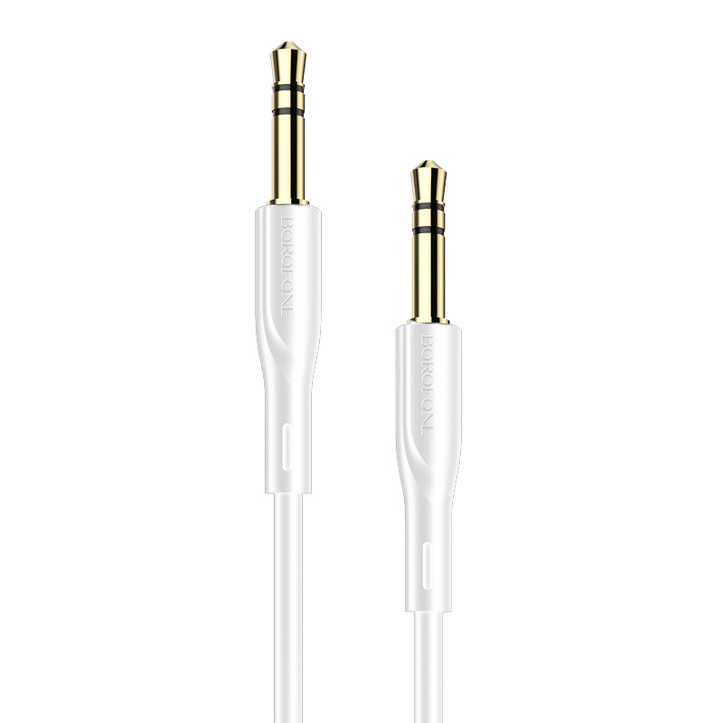 Аудио кабель Borofone BL1 AUX 3pin 3.5 мм на 3pin 3.5 мм 1m White