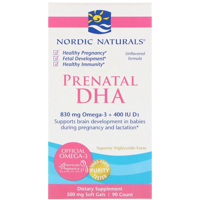 Рыбий Жир для беременных 500 мг Nordic Naturals 90 гелевых капсул