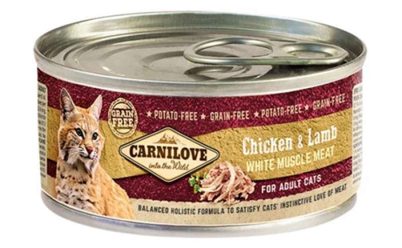 Влажный корм для котов Carnilove Chicken & Lamb for Adult Cats с мясом курицы и ягненка 100 г (100558\111281\8936)