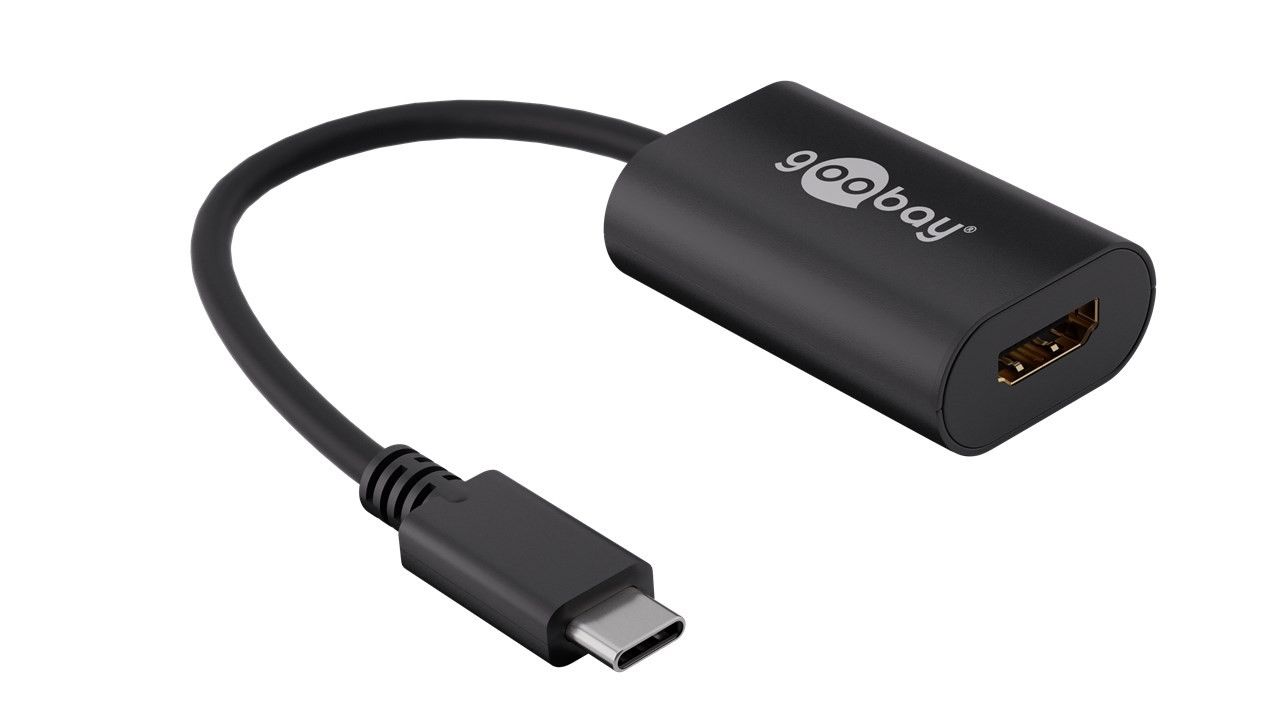 Перехідник моніторний Goobay USB Type-C-HDMI M/F (USB 3.0) 0.2m Pas 4K@60Hz v2.0 чорний (75.03.8532)