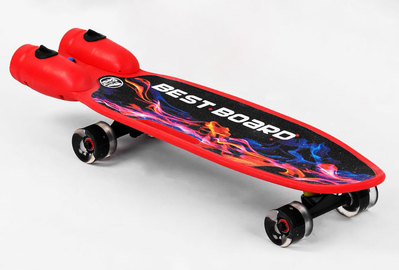 Пенни борд с музыкой и дымом ручка светящиеся PU колеса Best Board 80 кг Red (102874)