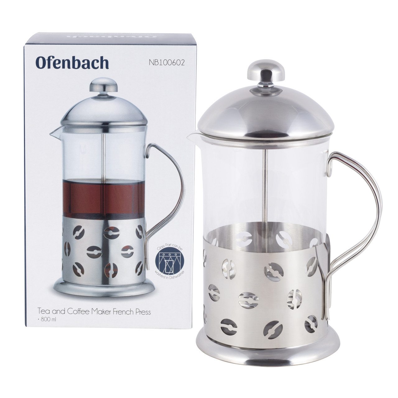 Заварник френчпресс нержавеющая сталь 800ml для чая и кофе KL226213 Kamille