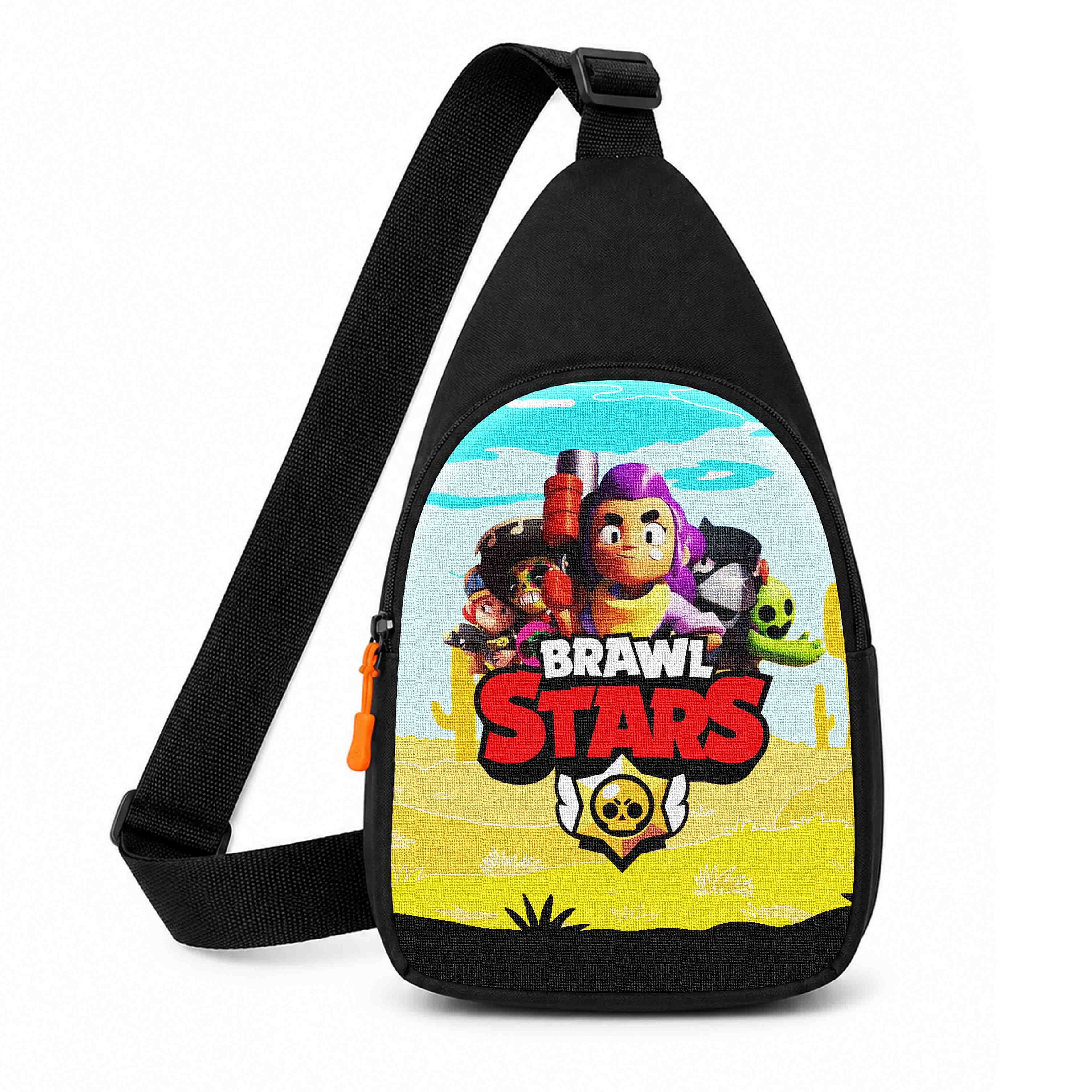 Дитяча сумка-слінг через плече Brawl Stars, чорна, 29x17x5 см