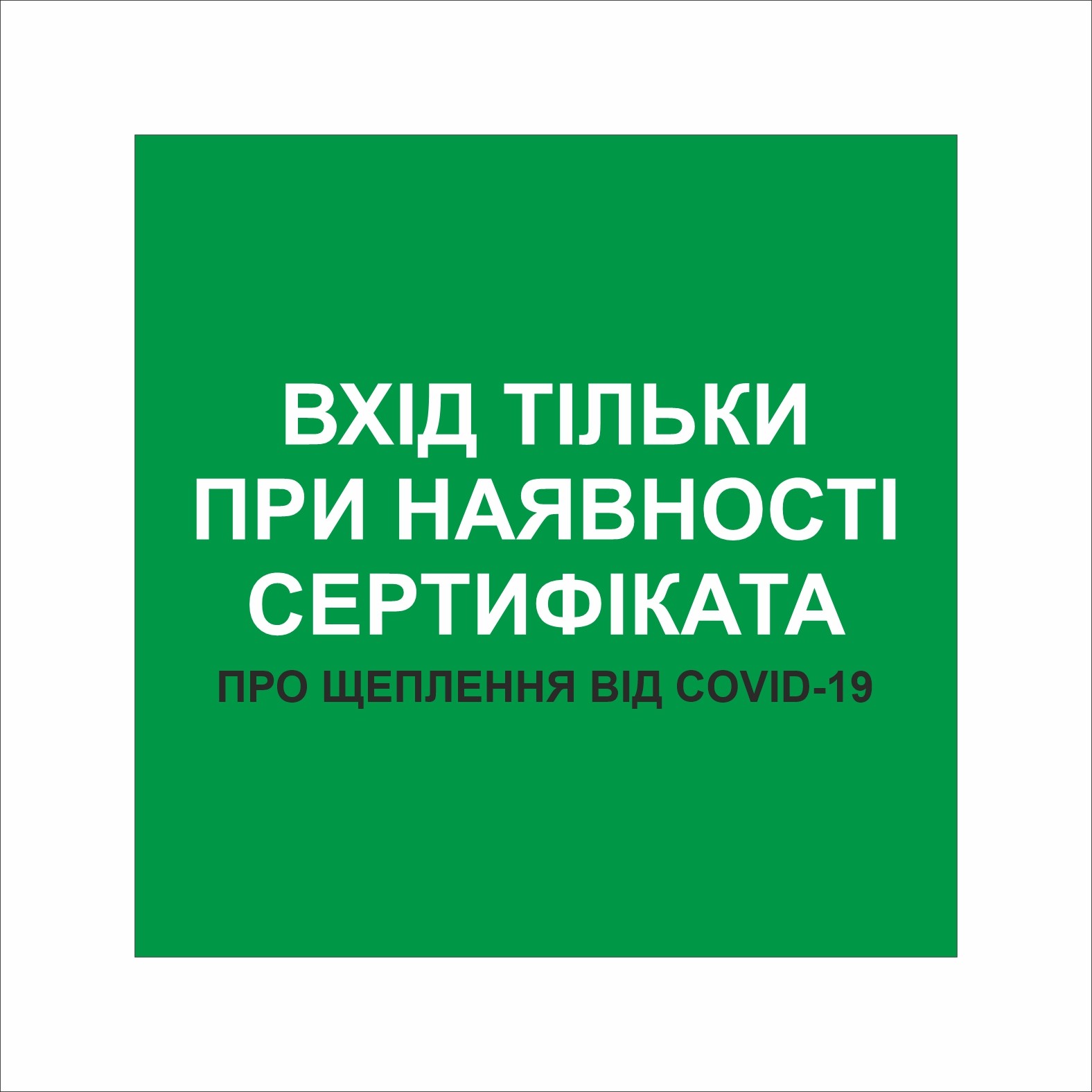 Табличка Vivay Вхід тільки при наявності сертифіката 30x30 см Разноцветный (9298)