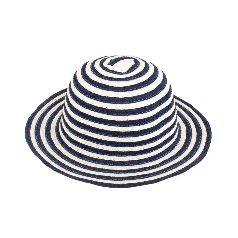 Шляпа соломенная детская Summer hat Инфанта полосатая 48-50 Сине-белый (17516)