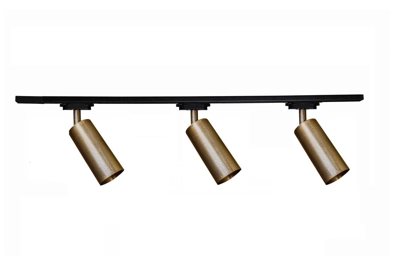 Светильник трековый MSK Electric Tube на три плафона под лампу Е-27 на шинопроводе 1м NT 1105-3 BN