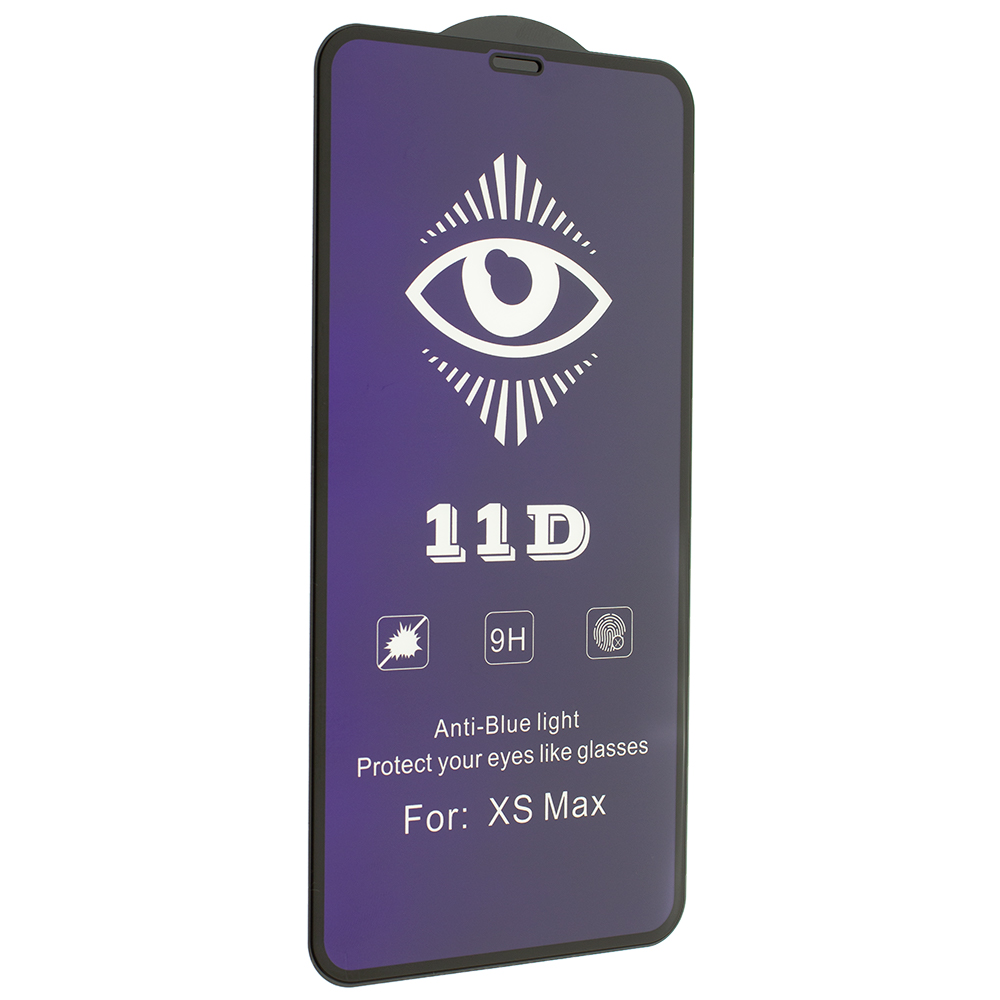 Захисне скло 11D Anti Blue Glass 0.20 mm для Apple iPhone 11 Pro Max/ iPhone XS Max Black (00007124)
