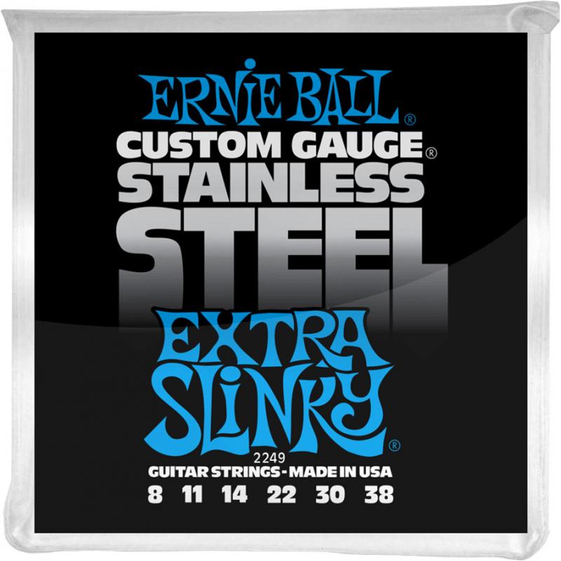Струны для электрогитары Ernie Ball 2249 Extra Slinky Stainless Steel 8/38
