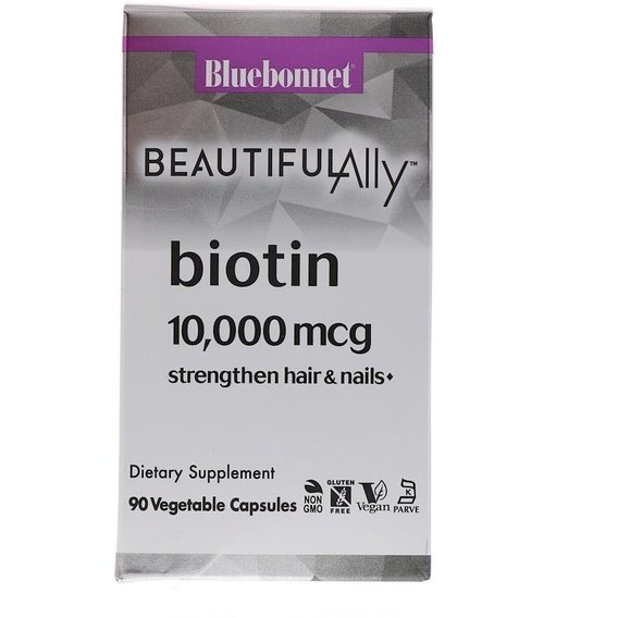 Биотин Bluebonnet Nutrition Beautiful Ally, Biotin 10000 mcg 90 Veg Caps