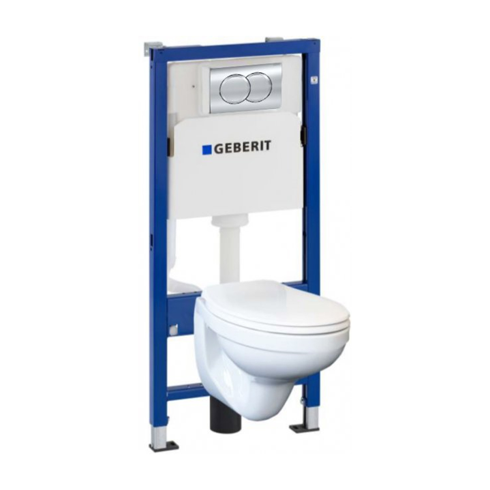 Комплект инсталяция Geberit Duofix PRO 20с панелью смыва Delta 01 + унитаз KOLO Idol с сиденьем Soft Close (118.315.21.2 )