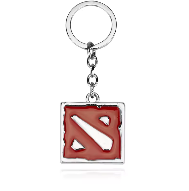 Металевий брелок Dota 2 Bioworld, червоний, 2х2 см