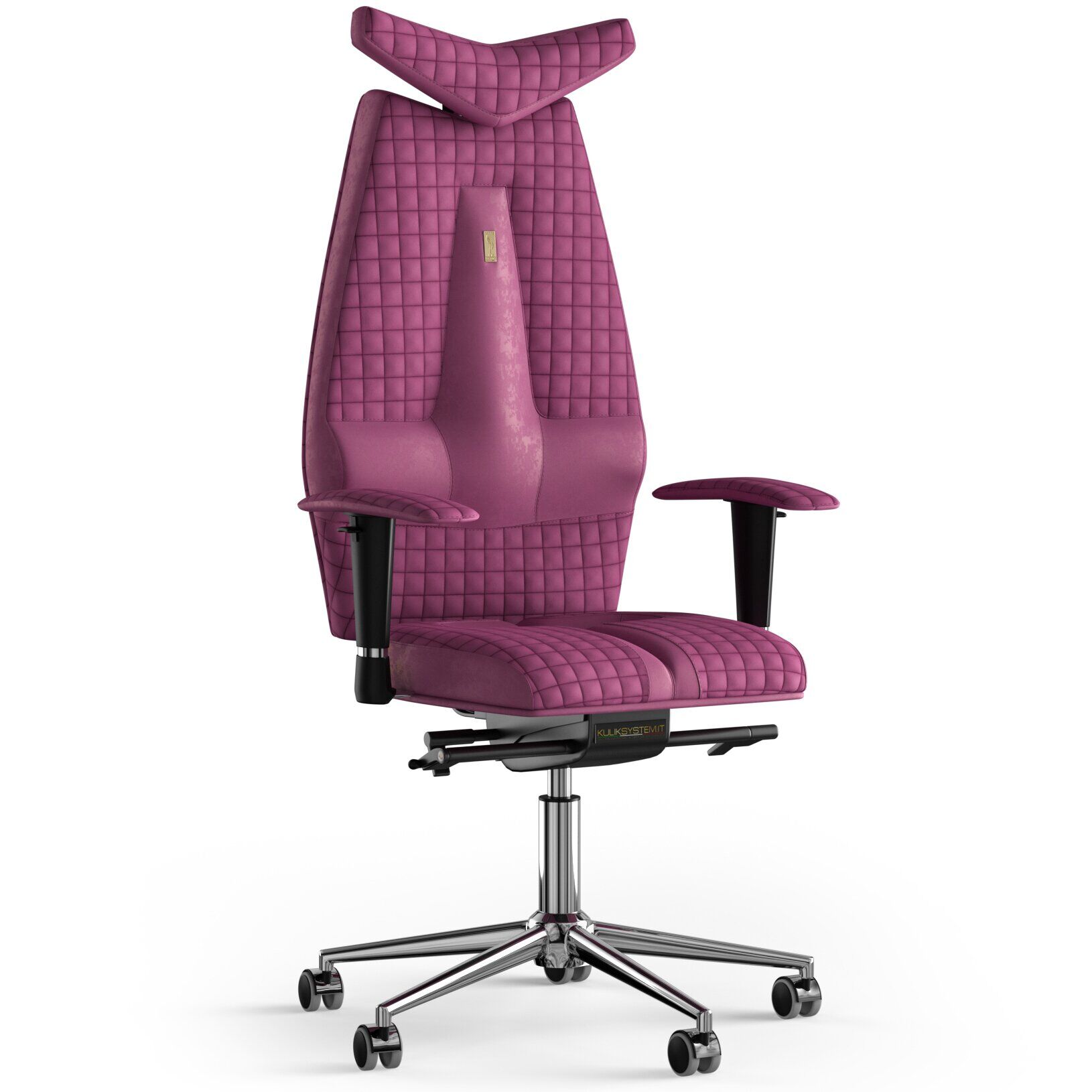Кресло KULIK SYSTEM JET Антара с подголовником со строчкой Розовый (3-901-WS-MC-0312)