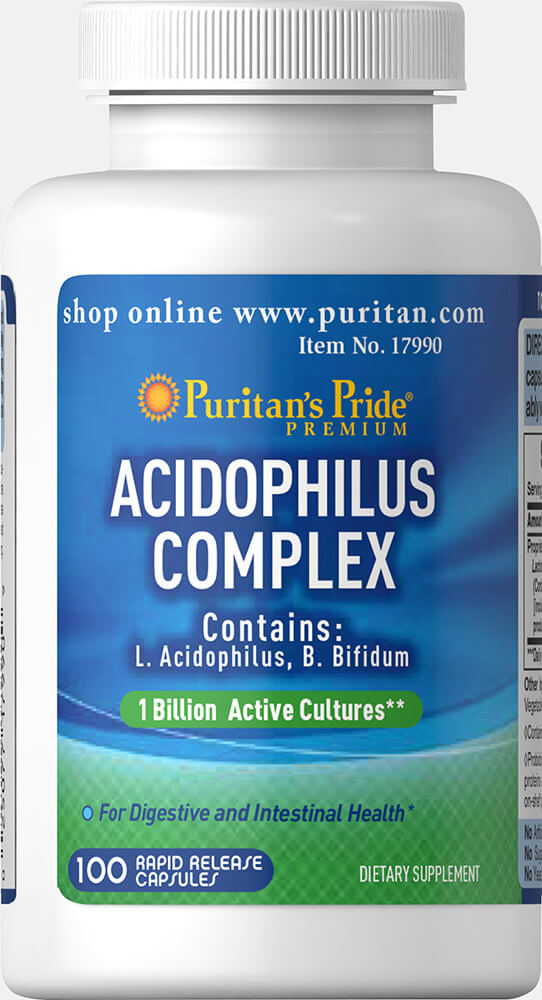 Пробиотический ацедофильный комплекс Puritans Pride 100 капсул (32469)