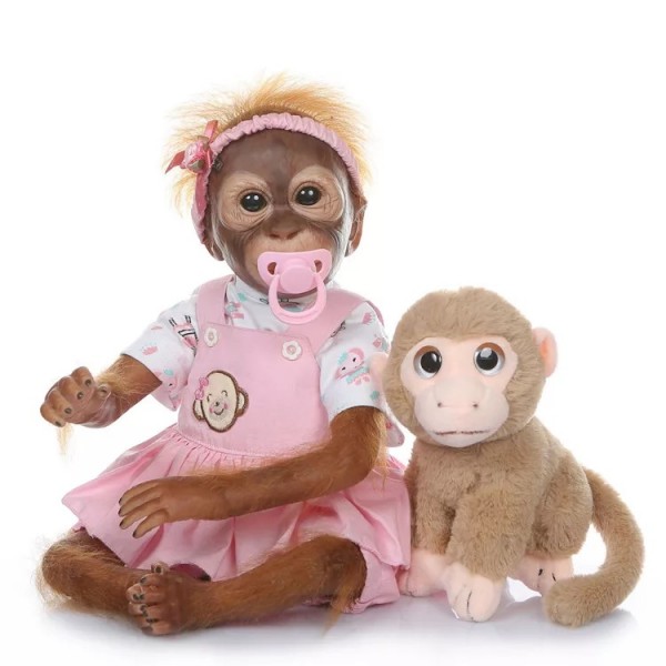 Силіконова колекційна лялька Reborn Doll Мавпа Дівчинка Бінго Висота 52 см (543)
