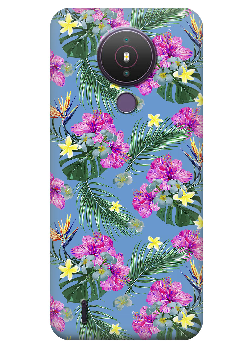 Cіліконовий чохол iSwag для Nokia 1.4 - Тропічні квіти (KS14904)