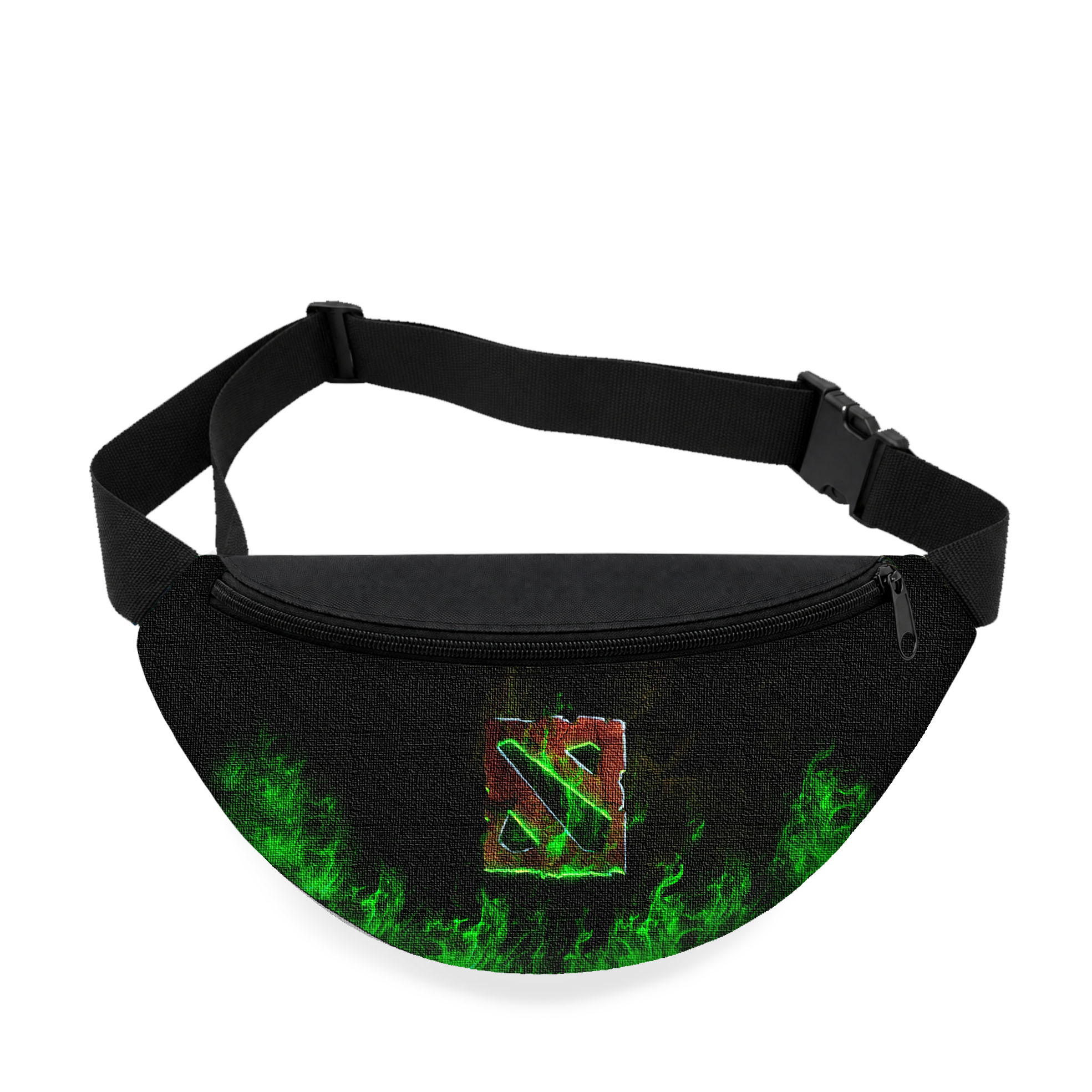 Дитяча сумка-бананка Dota 2 з принтом, чорна, 32×15×7.5 см