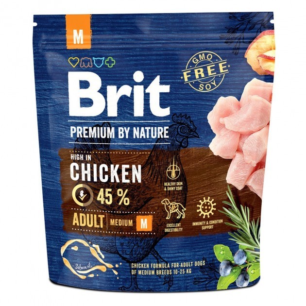 Brit (Чехия) Сухой корм Brit Premium Adult M 1 kg (для взрослых собак средних пород)