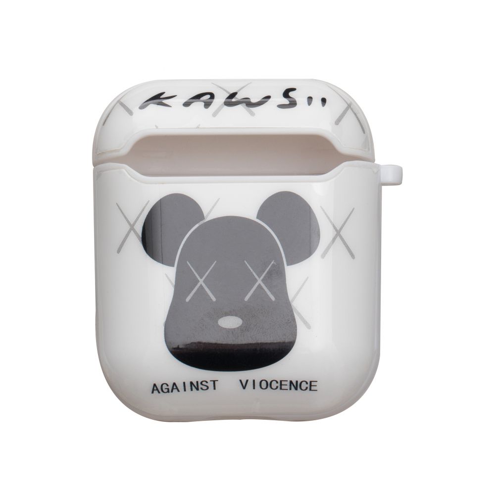 Футляр для навушників Airpods Glossy Brand Kaws white