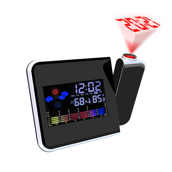 Настільний годинник VST Kronos 8190 з проектором та метеостанцією Чорний
