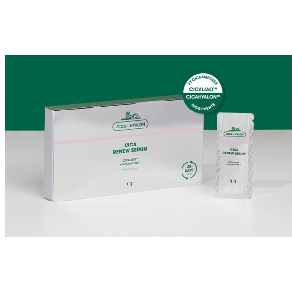 Набір саше сироватки для чутливої ​​шкіри обличчя VT Cosmetics Cica Renew Serum 28*1,5 мл (8809695671098)