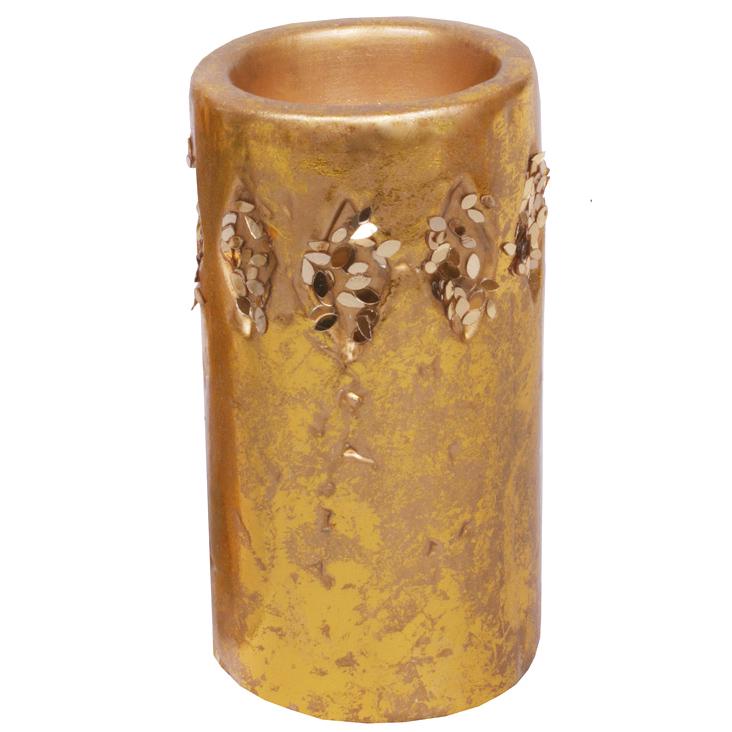 Подсвечник керамический со свечой BonaDi 11х6 см Золото (SK000617)