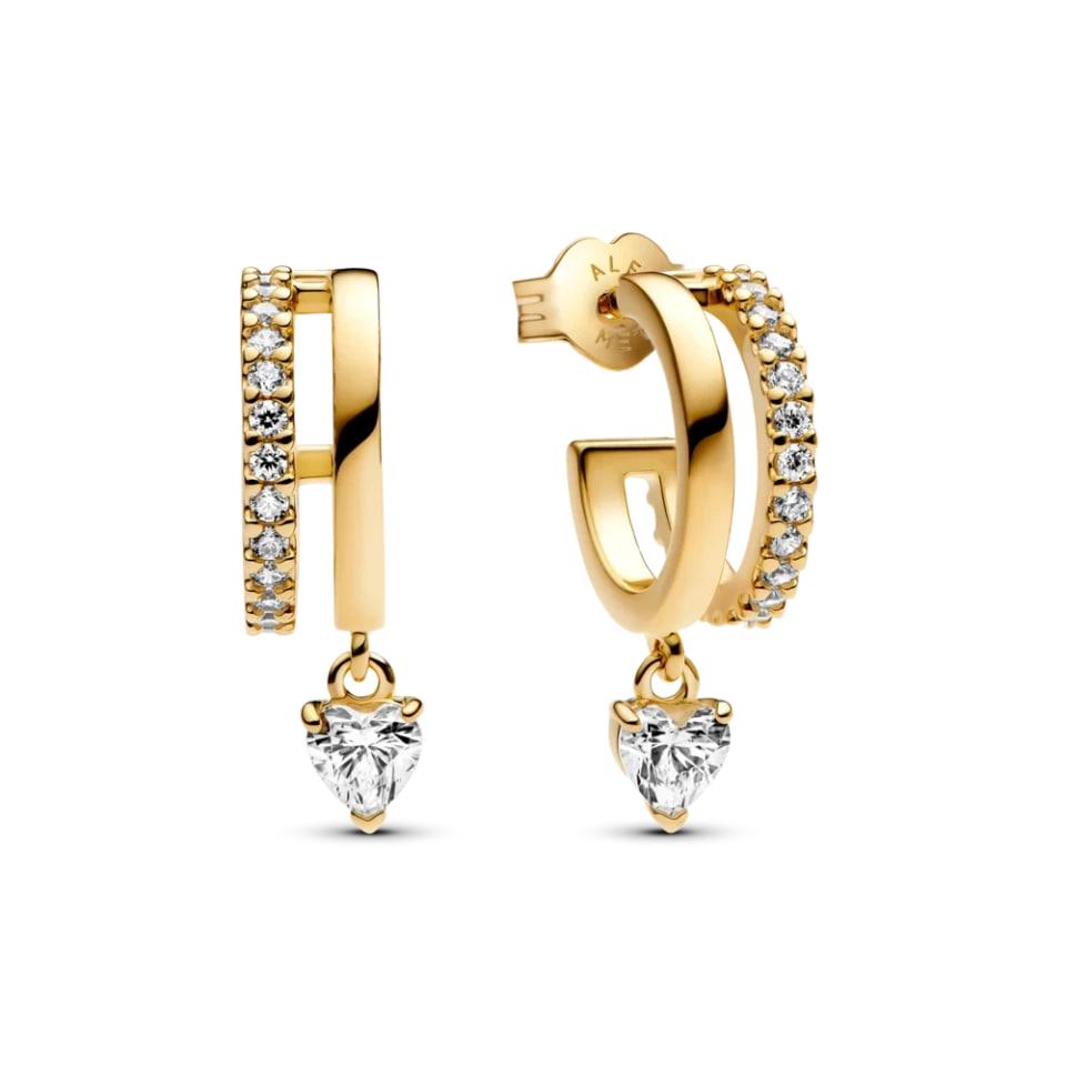 Сережки з підвісним серцем No Brand 263685C01 (2558256816)