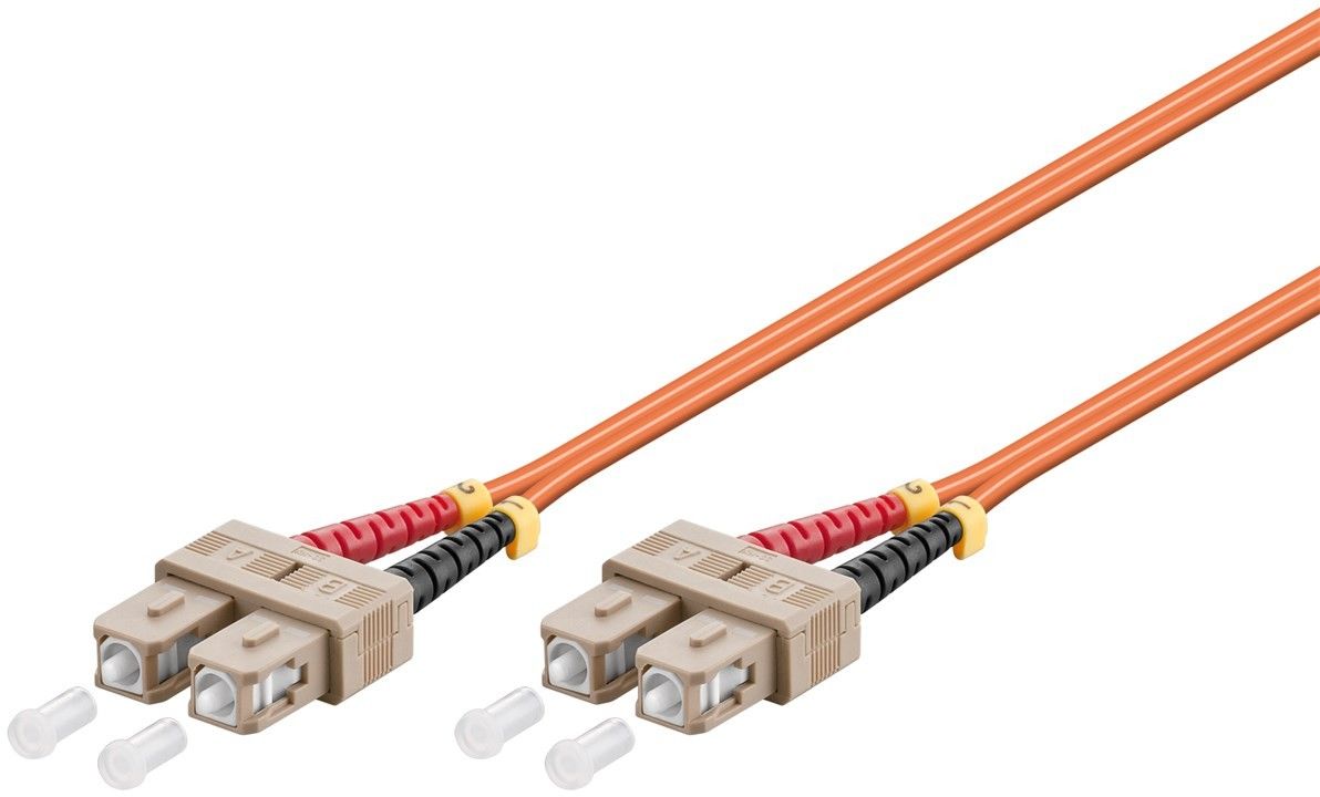 Патч-корд оптичний Goobay FiberOptic SC  2.0m M=50/125 Multimode Duplex OM2 оранжевий (75.09.6160)