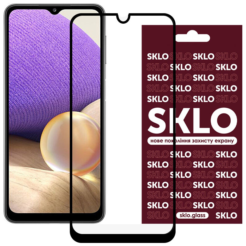 Захисне скло SKLO 3D full glue для Samsung Galaxy A32 4G Чорний 1130931