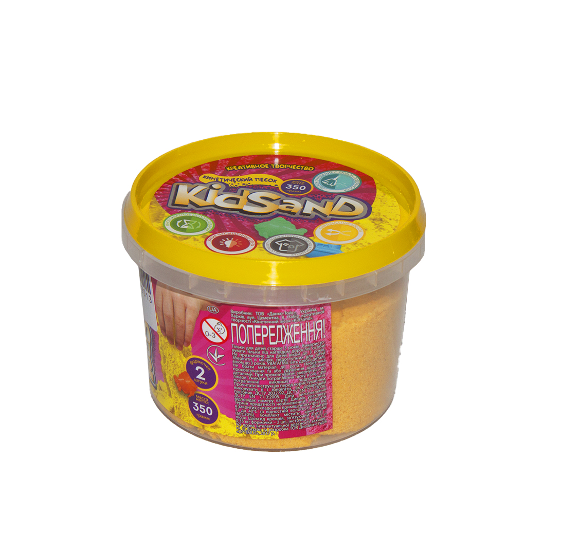 Кинетический песок KidSand желтый KS-01-03 350 г Dankotoys