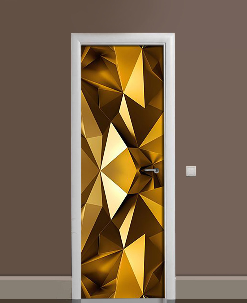 Наклейка на двері Zatarga «Золота геометрія» 650х2000 мм вінілова 3Д наклейка декор самоклеюча